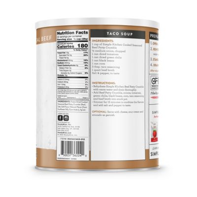 Image showing  Simple Kitchen Freeze-Dried Seasoned Beef Patty Crumbles, 22 Servings