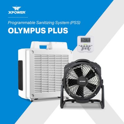 XPOWER Olympus PLUS Programmable Sanitizing System, 600 CFM HEPA Air Purifier, Air Mover, Ozone and Timer