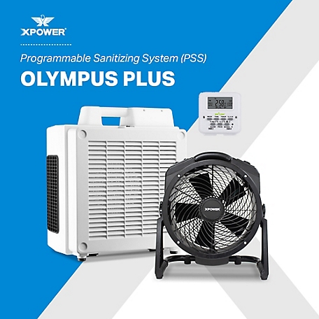 XPOWER Olympus PLUS Programmable Sanitizing System, 600 CFM HEPA Air Purifier, Air Mover, Ozone and Timer
