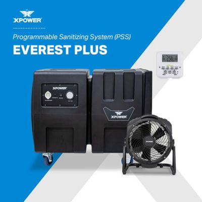 XPOWER Everest PLUS Programmable Sanitizing System, 2,000 CFM HEPA Air Purifier, Air Mover, Ozone and Timer