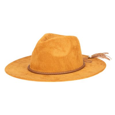 San Diego Hat Company Faux Suede Fedora with Tassel Back Bow, CTH3741OSBLK