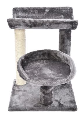 Cat Craft 20.47 in. 3-Level Plush Scratch and Lounge Cat Tree Habitat, Gray