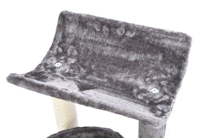 Image showing  20.47 in. 3-Level Plush Scratch and Lounge Cat Tree Habitat, Gray
