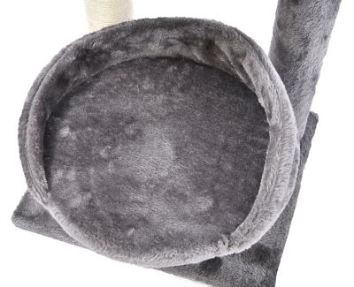 Image showing  20.47 in. 3-Level Plush Scratch and Lounge Cat Tree Habitat, Gray
