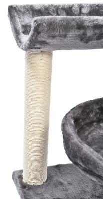Image showing  20.47 in. 3-Level Plush Scratch and Lounge Cat Tree Habitat, Gray