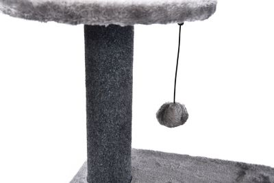 Image showing  40.16 in. 5-Tier Level Up Plush and Seagrass Cat Tree Habitat with Scratcher, Condo and Plush Hanging Cat Toy