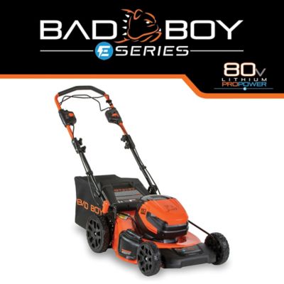 Bad Boy 80V Self Propelled 21 in. Lawn Mower with Battery and Charger For it to be a battery operated mower it has a lot of power and the self propelled gives it a lot of speed