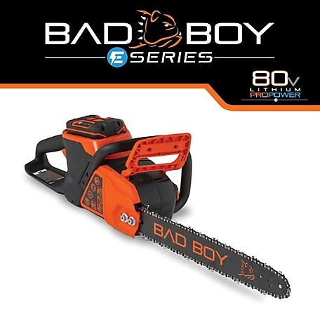 Bad Boy 18 in. 80V Battery-Powered Chainsaw with Battery and Charger, 088-7515-00