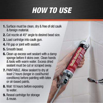 Image showing  10.1 oz. Kwik Seal Plus Kitchen and Bath Caulk