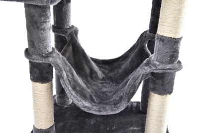 Image showing 5 th Cat Craft 56.3 in. 7-Level Plush and Sisal Cat Tree with Condo, Bed, Hammock, Hangout Posts and Toys