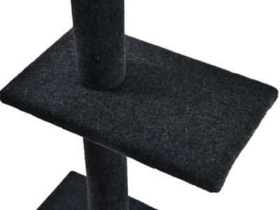 Image showing  90 in. 4-Level Adjustable Floor-to-Ceiling Soft Plush Cat Tree, Charcoal