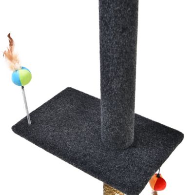 Image showing 6 th Cat Craft 90 in. 4-Level Adjustable Floor-to-Ceiling Soft Plush Cat Tree, Charcoal