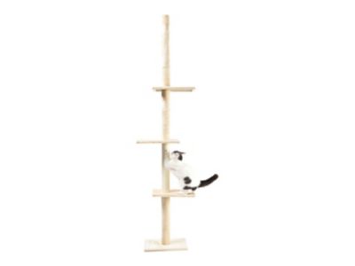 Image showing  90 in. 4-Level Adjustable Floor-to-Ceiling Soft Plush and Sisal Cat Tree