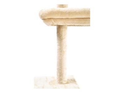 Image showing 5 th Cat Craft 90 in. 4-Level Adjustable Floor-to-Ceiling Soft Plush Cat Tree with Bolster Cat Bed, Cream