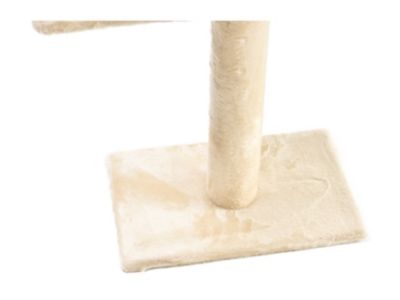 Image showing 7 th Cat Craft 90 in. 4-Level Adjustable Floor-to-Ceiling Soft Plush Cat Tree with Bolster Cat Bed, Cream