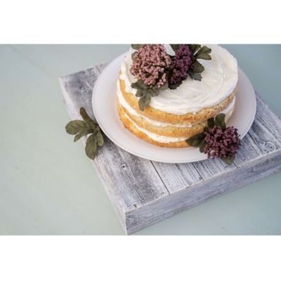 Image showing  BarnwoodUSA Rustic Farmhouse 15 in. White Wash Wooden Cake Stand, Dessert Stand