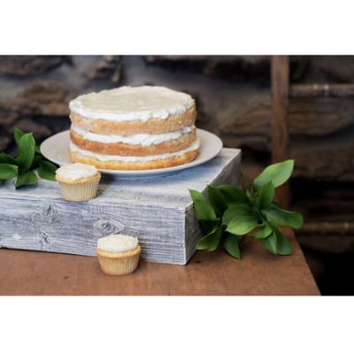 Image showing  BarnwoodUSA Rustic Farmhouse 15 in. White Wash Wooden Cake Stand, Dessert Stand