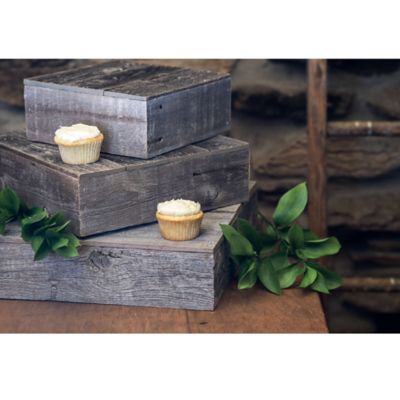 Barnwood USA BarnwoodUSA Rustic Farmhouse 3-Tier Weathered Gray Wooden Dessert Stand