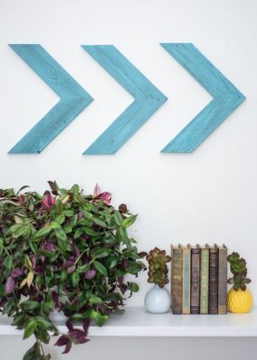 Image showing  BarnwoodUSA Rustic Farmhouse Robins Egg Blue Wooden Chevron Arrows, 11 in. x 14 in., 3 pc.