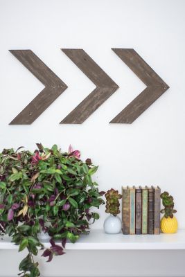 Image showing 2 th Barnwood USA BarnwoodUSA Rustic Farmhouse Espresso Wooden Chevron Arrows, 11 in. x 14 in., 3 pc.