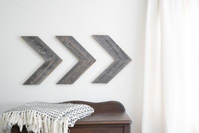 Barnwood USA BarnwoodUSA Rustic Farmhouse Weathered Gray Wooden Chevron Arrows, 11 in. x 14 in., 3 pc.