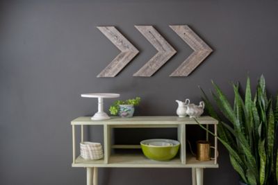 Image showing 2 th Barnwood USA BarnwoodUSA Rustic Farmhouse Weathered Gray Wooden Chevron Arrows, 11 in. x 14 in., 3 pc.