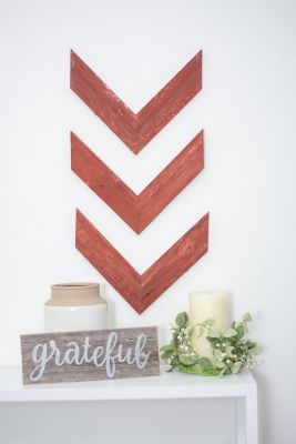 Image showing 1 th Barnwood USA BarnwoodUSA Rustic Farmhouse Rustic Red Wooden Chevron Arrows, 11 in. x 14 in., 3 pc.