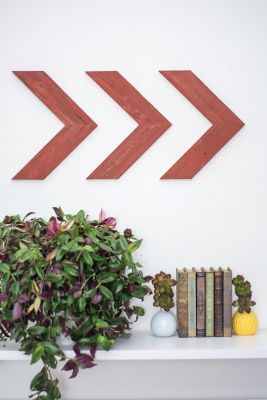 Image showing 2 th Barnwood USA BarnwoodUSA Rustic Farmhouse Rustic Red Wooden Chevron Arrows, 11 in. x 14 in., 3 pc.