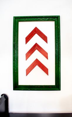 Image showing 3 th Barnwood USA BarnwoodUSA Rustic Farmhouse Rustic Red Wooden Chevron Arrows, 11 in. x 14 in., 3 pc.