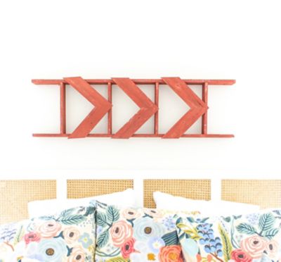 Image showing 4 th Barnwood USA BarnwoodUSA Rustic Farmhouse Rustic Red Wooden Chevron Arrows, 11 in. x 14 in., 3 pc.