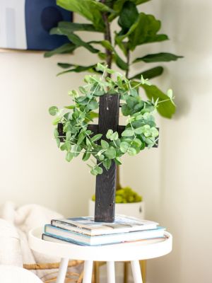 Image showing  Rustic Christian Smoky Black Reclaimed Old Wooden Cross, 15 in. x 12 in.