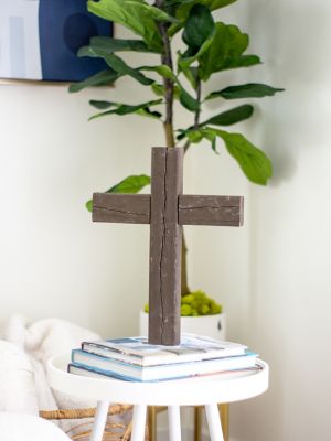 Image showing  Rustic Christian Espresso Reclaimed Old Wooden Cross, 15 in. x 12 in.