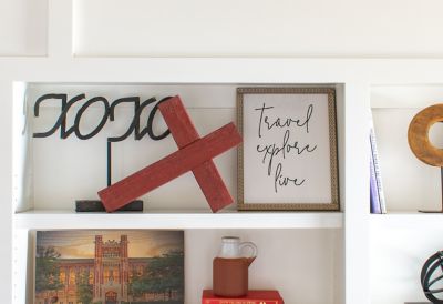 Image showing  Rustic Christian Rustic Red Reclaimed Old Wooden Cross, 15 in. x 12 in.