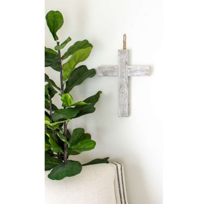 Image showing  Rustic Christian White Wash Reclaimed Old Wooden Cross, 15 in. x 12 in.