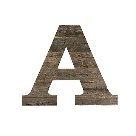 Barnwood USA Rustic Large 16 in. Natural Weathered Gray Decorative Monogram Wood Letter