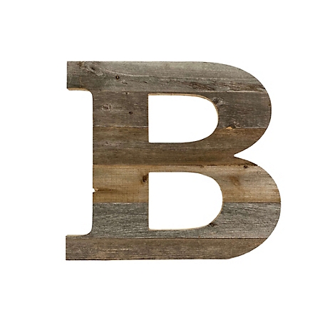 Barnwood USA Rustic Large 16 in. Natural Weathered Gray Decorative Monogram Wood Letter (B)