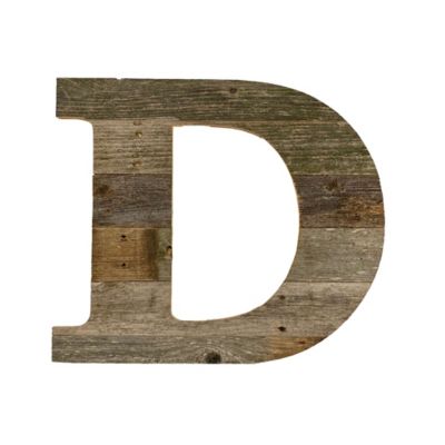 Barnwood USA Rustic Large 16 in. Natural Weathered Gray Decorative Monogram Wood Letter (D)