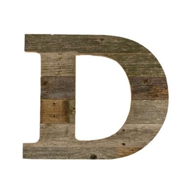 Barnwood USA Rustic Large Natural Decorative Monogram Wood Letter (D), 16 in., Weathered Gray