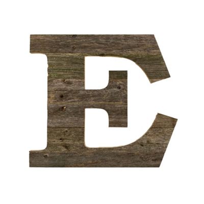 Barnwood USA Rustic Large Natural Decorative Monogram Wood Letter (E), 16 in., Weathered Gray