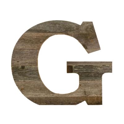 Barnwood USA Rustic Large Natural Decorative Monogram Wood Letter (G), 16 in., Weathered Gray