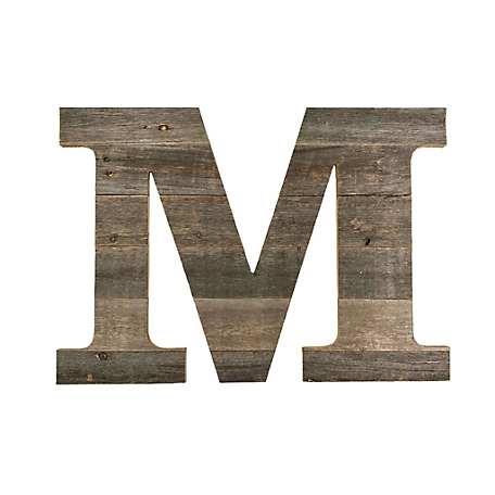 Barnwood USA Rustic Large 16 in. Natural Weathered Gray Decorative Monogram Wood Letter (M)