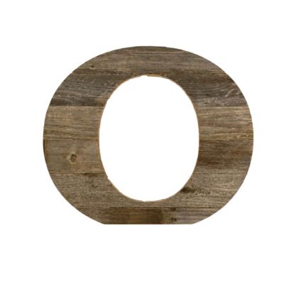 Barnwood USA Rustic Large Natural Decorative Monogram Wood Letter (O), 16 in., Weathered Gray