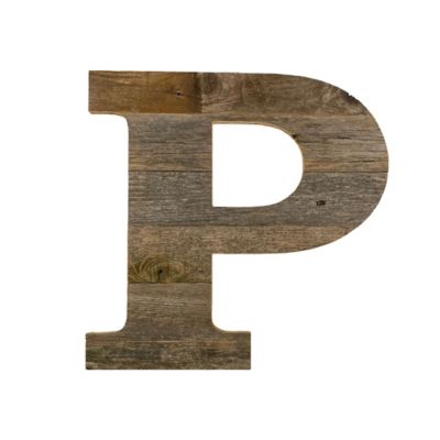 Barnwood USA Rustic Large 16 in. Natural Weathered Gray Decorative Monogram Wood Letter (P)