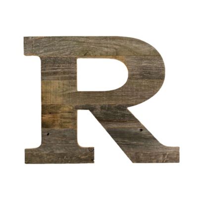 Barnwood USA Rustic Large 16 in. Natural Weathered Gray Decorative Monogram Wood Letter (R)