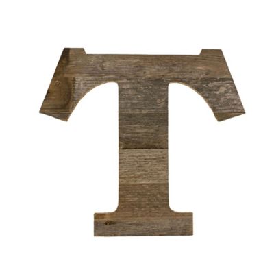 Barnwood USA Rustic Large 16 in. Natural Weathered Gray Decorative Monogram Wood Letter (T)