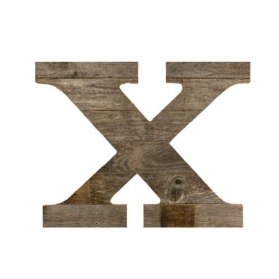 Barnwood USA Rustic Large Natural Decorative Monogram Wood Letter (X), 16 in., Weathered Gray