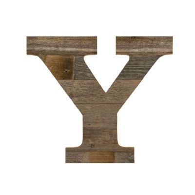 Barnwood USA Rustic Large Natural Decorative Monogram Wood Letter (Y), 16 in., Weathered Gray