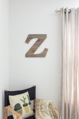Image showing  Rustic Large Natural Decorative Monogram Wood Letter (Z), 16 in., Weathered Gray