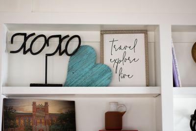 Image showing  Rustic Farmhouse Reclaimed Wooden Heart, 12 in., Turquoise