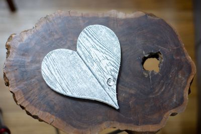 Barnwood USA Rustic Farmhouse 12 in. White Wash Reclaimed Wooden Heart